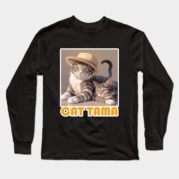 Cat Tama,Tama Super Station Master Long Sleeve T-Shirt by LycheeDesign